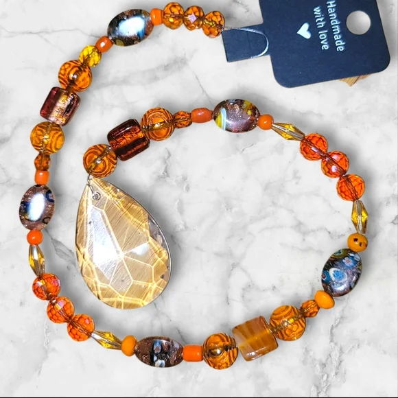 Orange Beaded Dangle - Picture 2 of 4